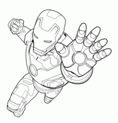 Iron Man ready to launch his ray from the palm of his hand