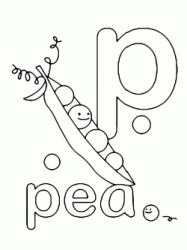 p for pea lowercase letter