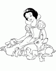 Snow White and the animals of the forest