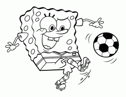 SpongeBob plays football