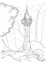 The tower where Rapunzel is imprisoned