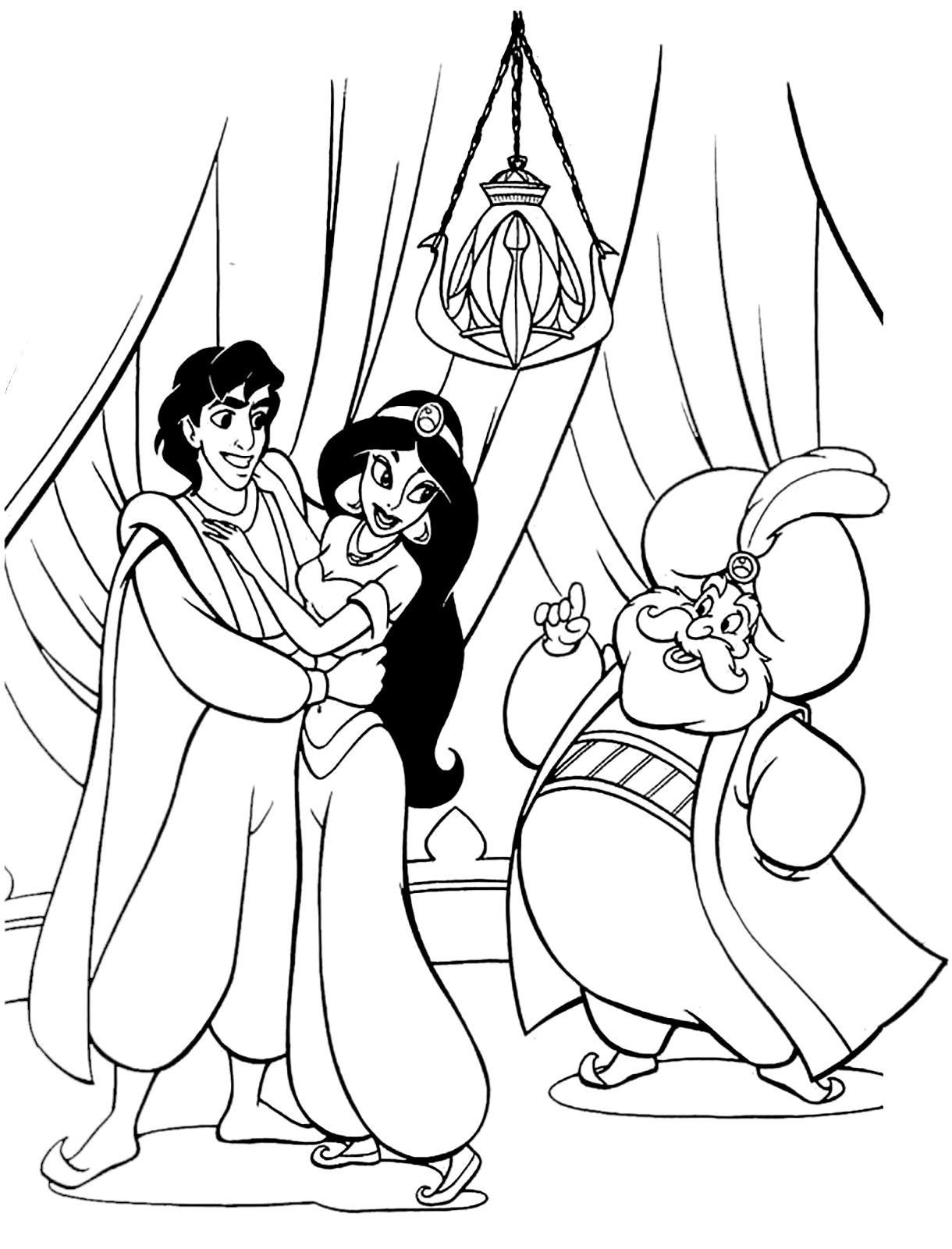 Aladdin - Aladdin and Jasmine receive the blessing from the Sultan of Agrabah