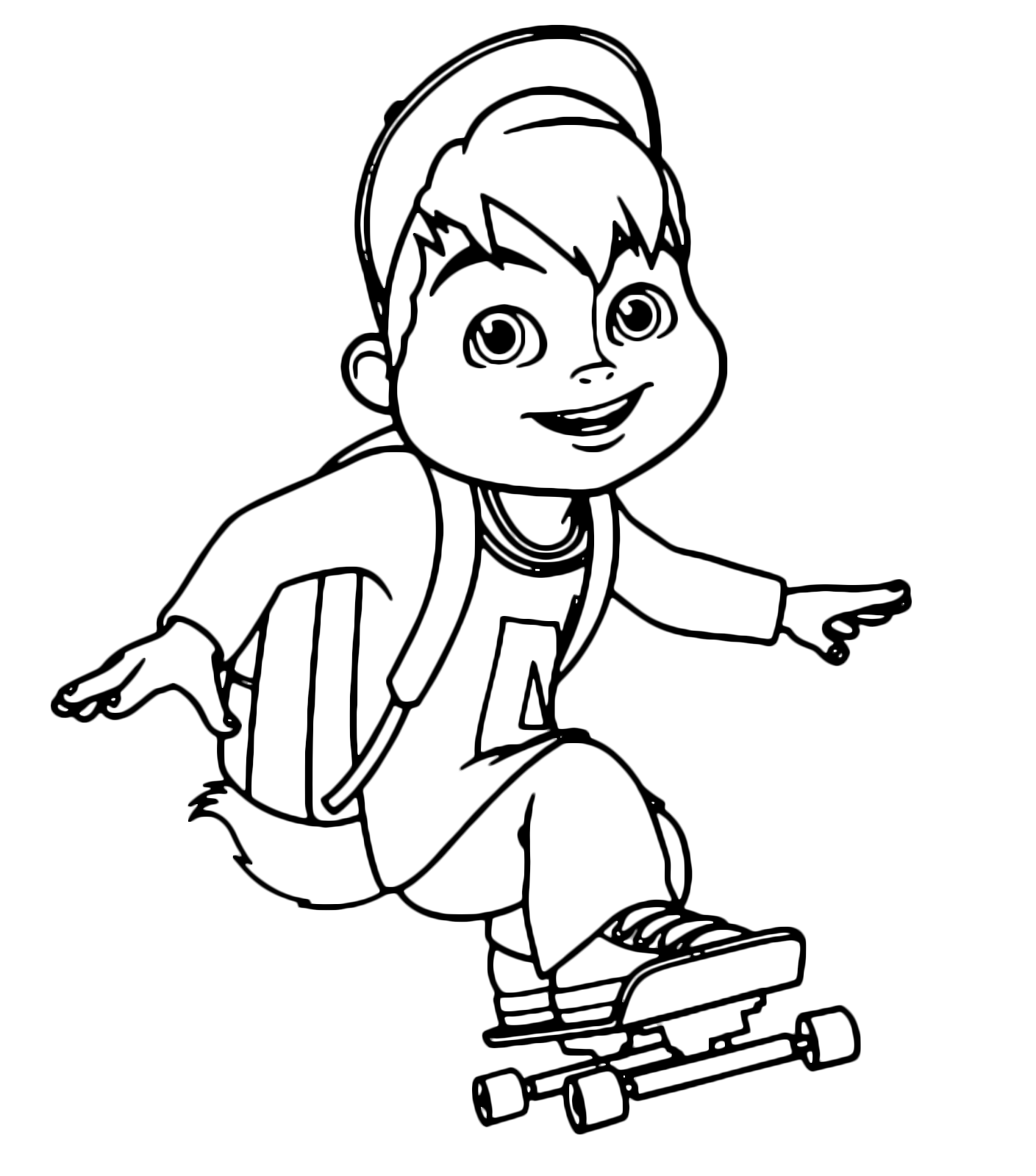 Alvin and the Chipmunks - Alvin hurtling fast on the skateboard