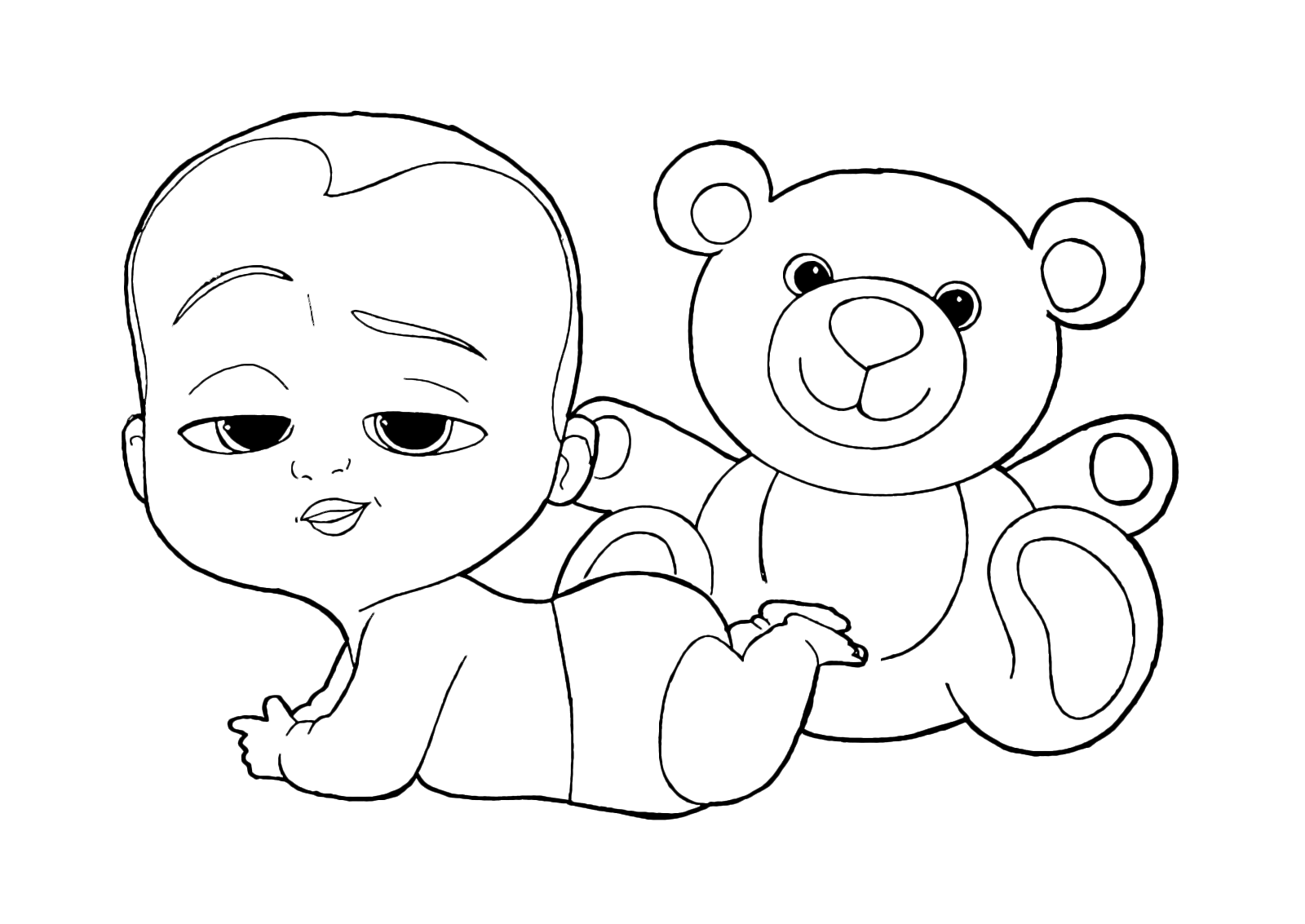 Baby Boss - Baby Boss lying with his bear