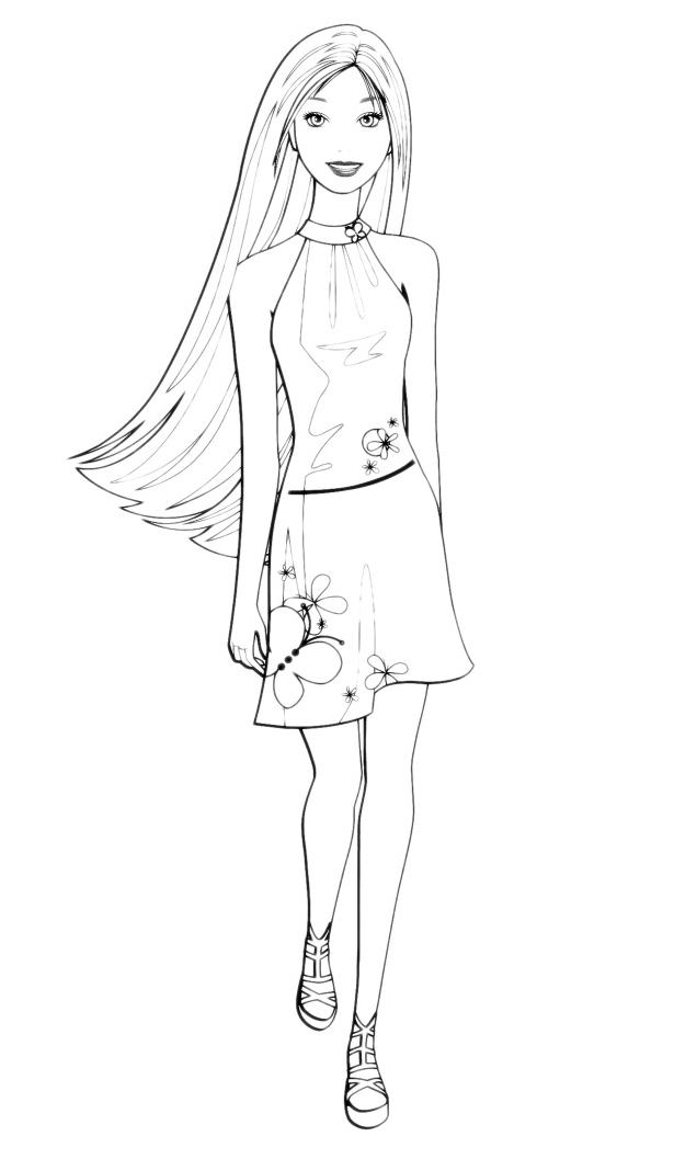 barbie coloring pages fashion dress