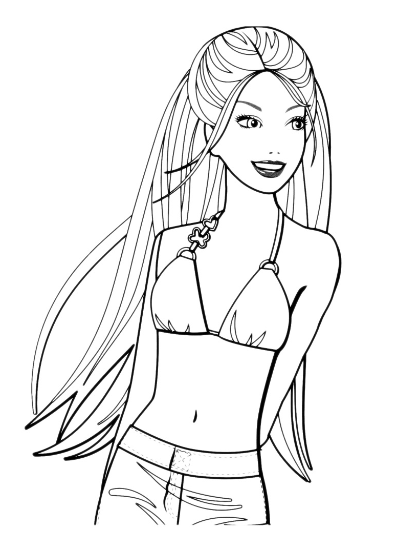 93 Barbie Swimsuit Coloring Pages Images & Pictures In HD