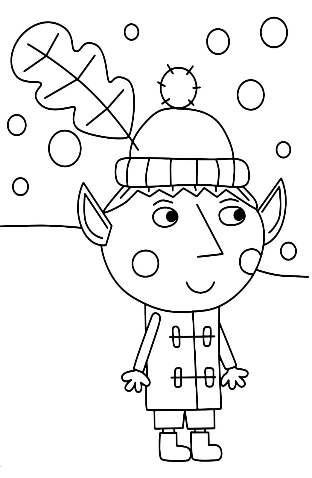 Ben & Holly's Little Kingdom - Ben on the snow with a warm coat