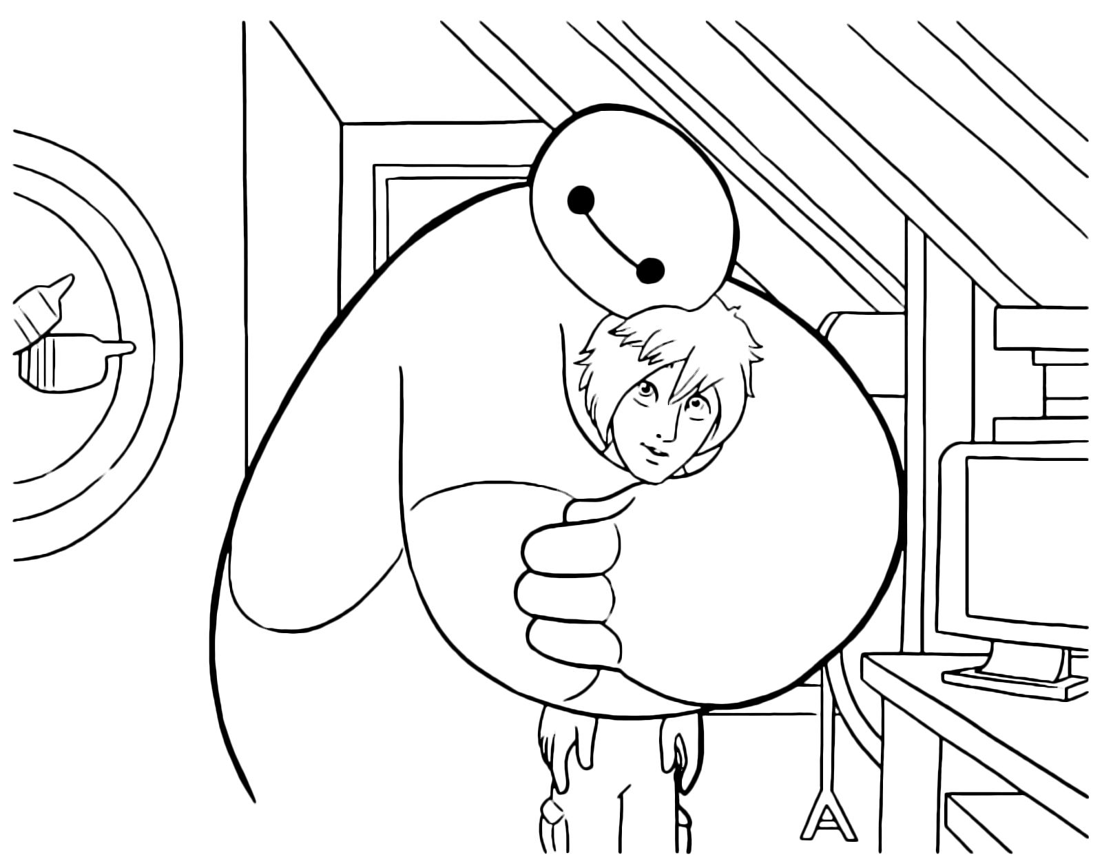 Big Hero 6 - Baymax embraces Hiro