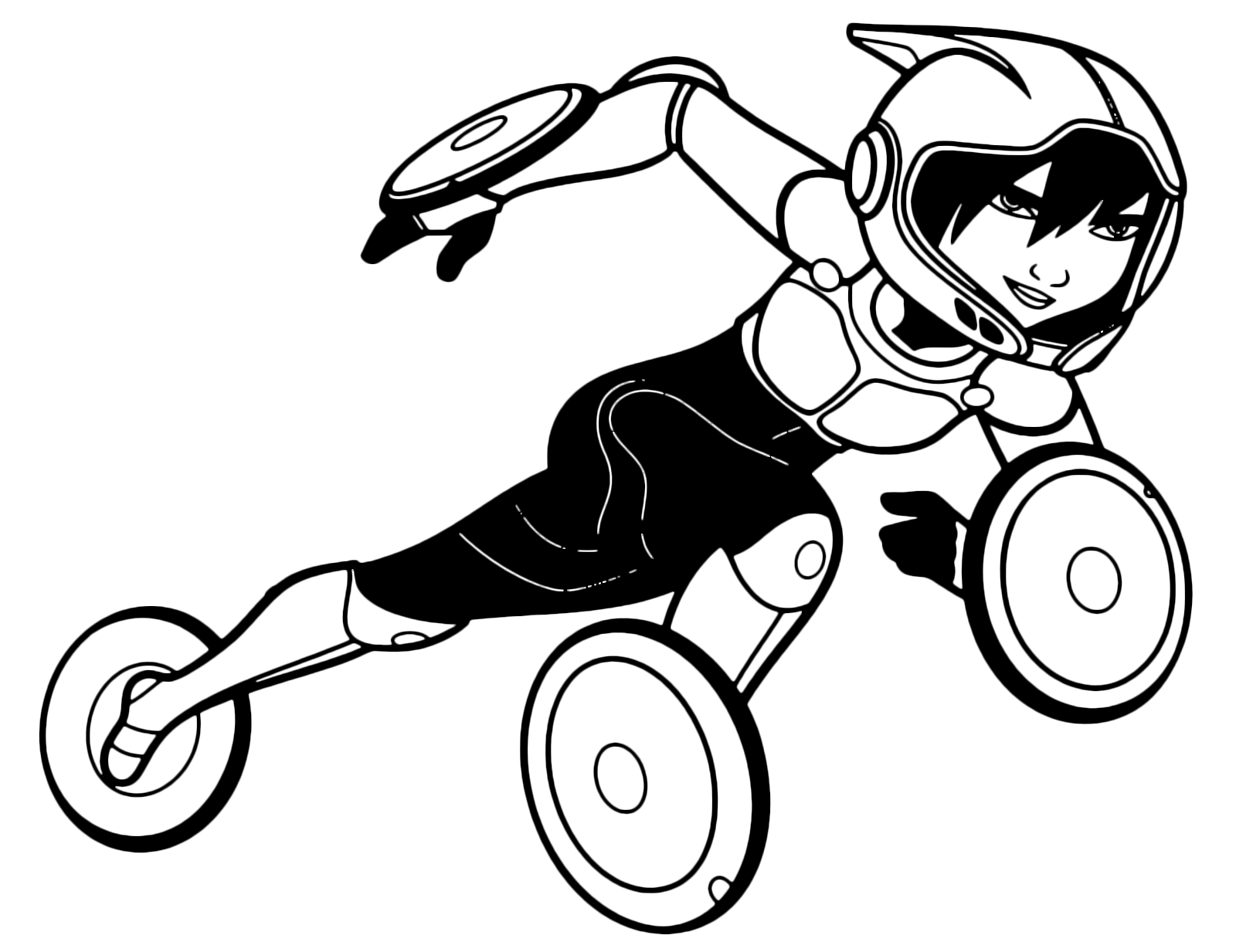 Big Hero 6 - GoGo Tomago with his costume with the wheels