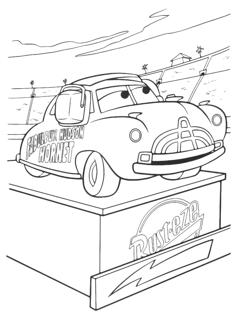 Download 85+ Mcqueen And Doc Hudson From Disney Cars Coloring Pages PNG