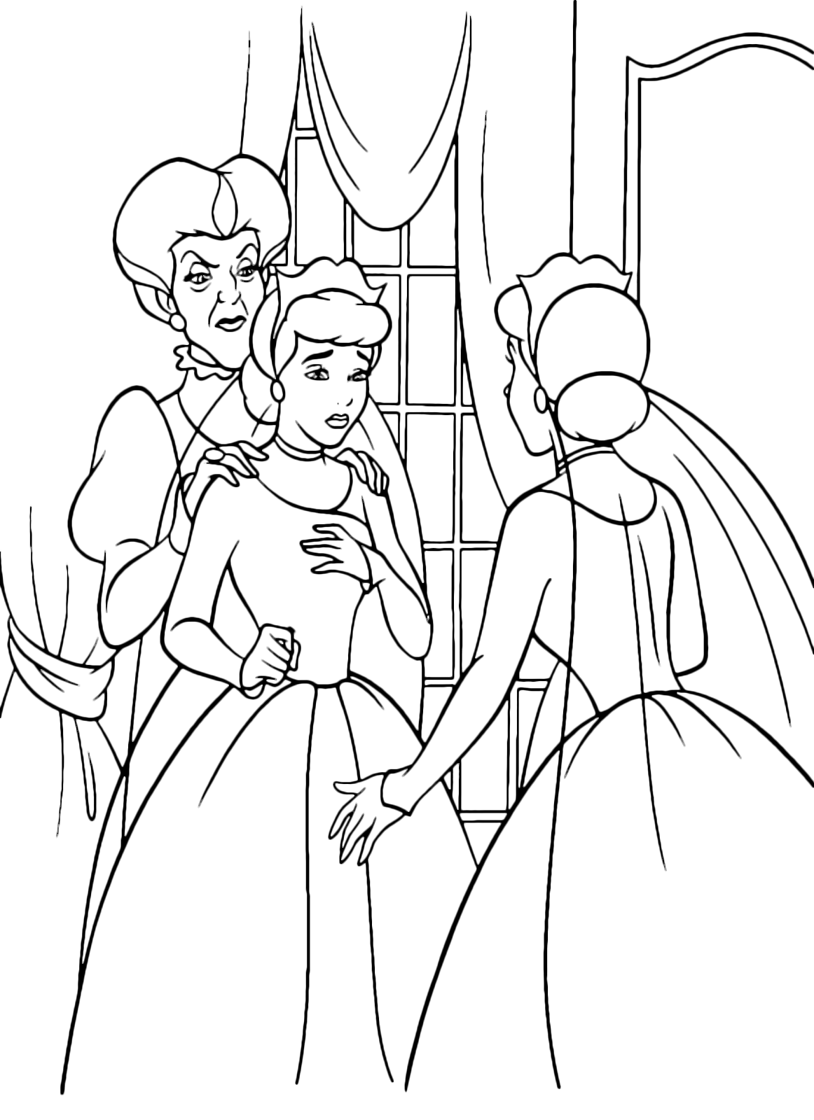 Нарисовать карандашом бал. Раскраски принцессы Диснея Золушка. Раскраски Дисней леди Тримейн. Раскраска Дисней Золушка принц.