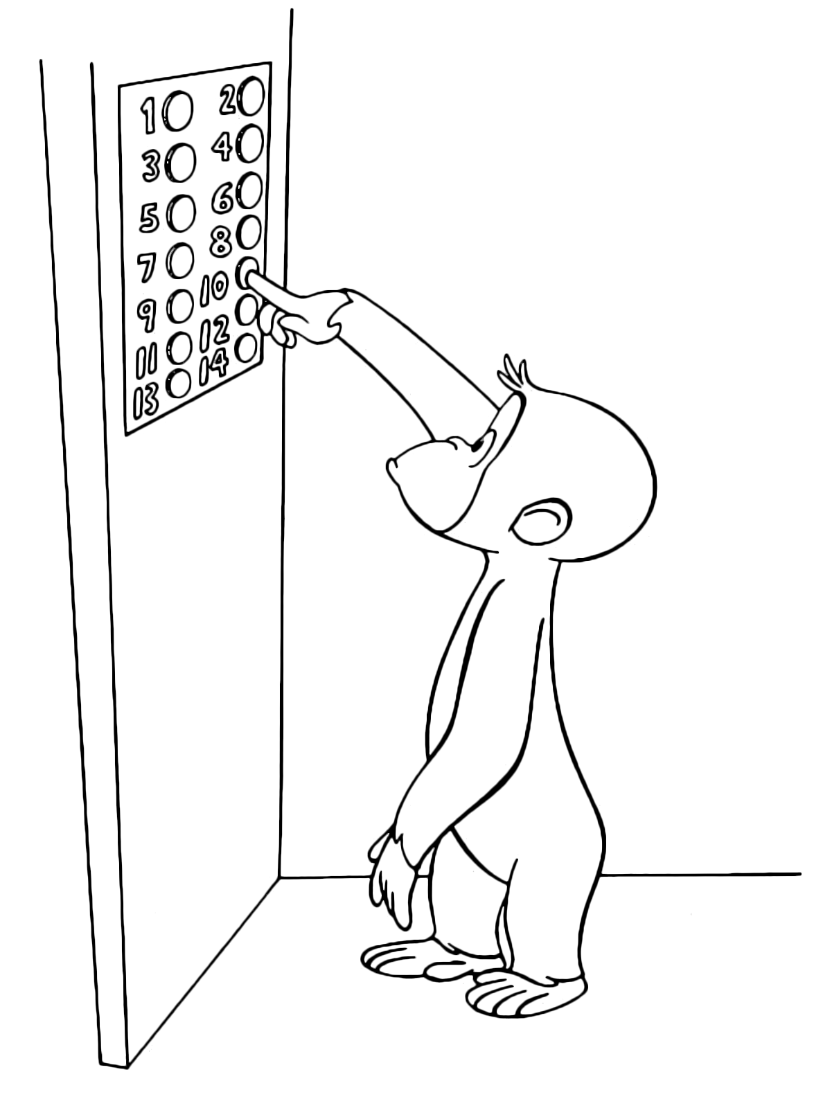 Curious George - George called the elevator