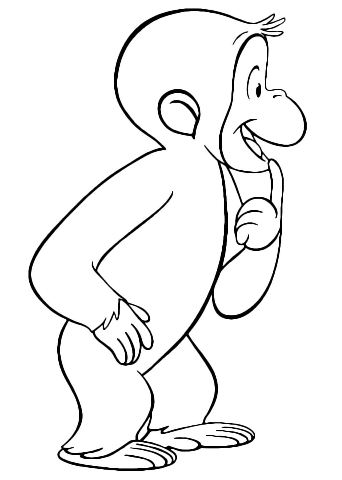 Curious George - George is thinking about what to do