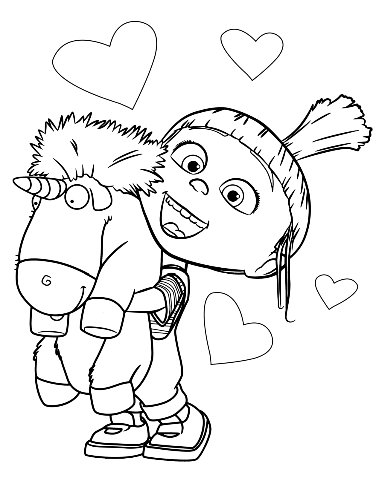 despicable me agnes coloring page