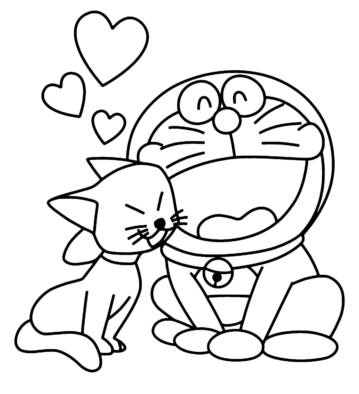 Doraemon - Doraemon in love with a cat