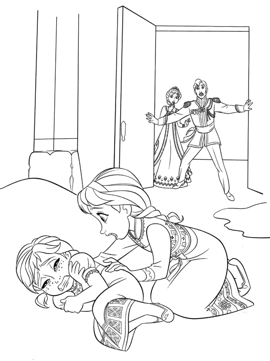 Frozen - Anna struck by Elsa power trembles from the cold
