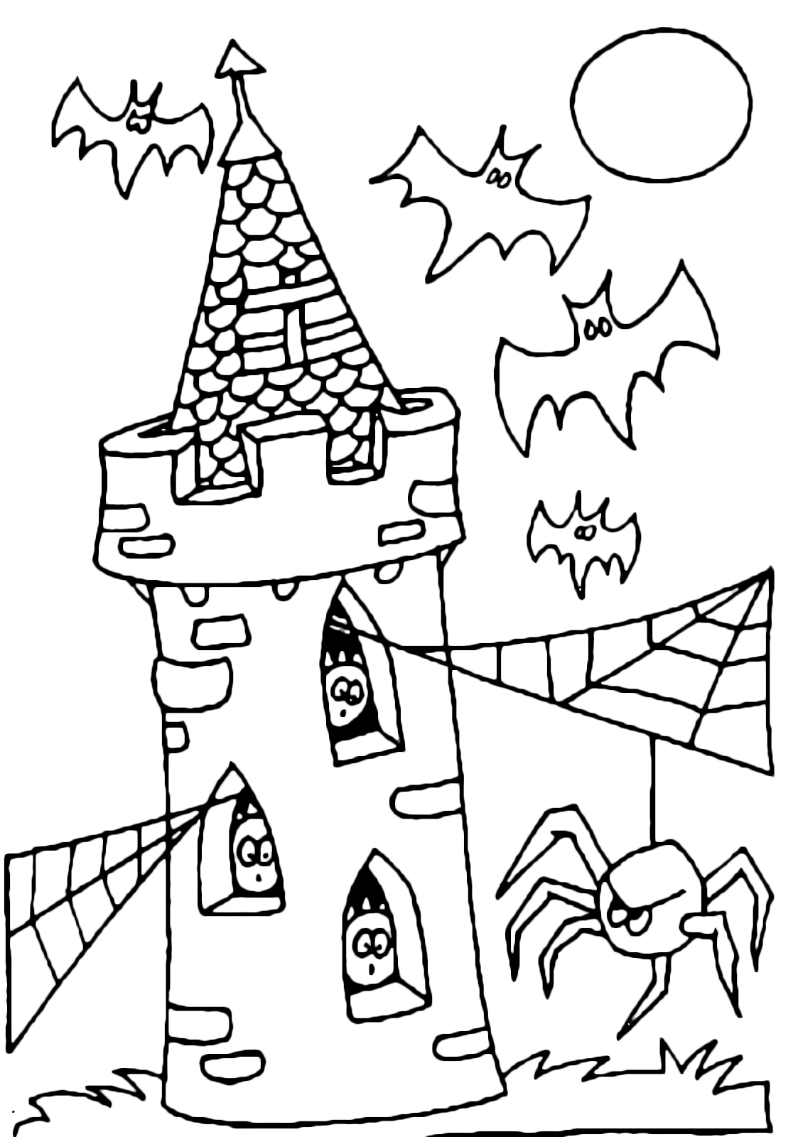 Halloween - Bats attack the spiders on the tower