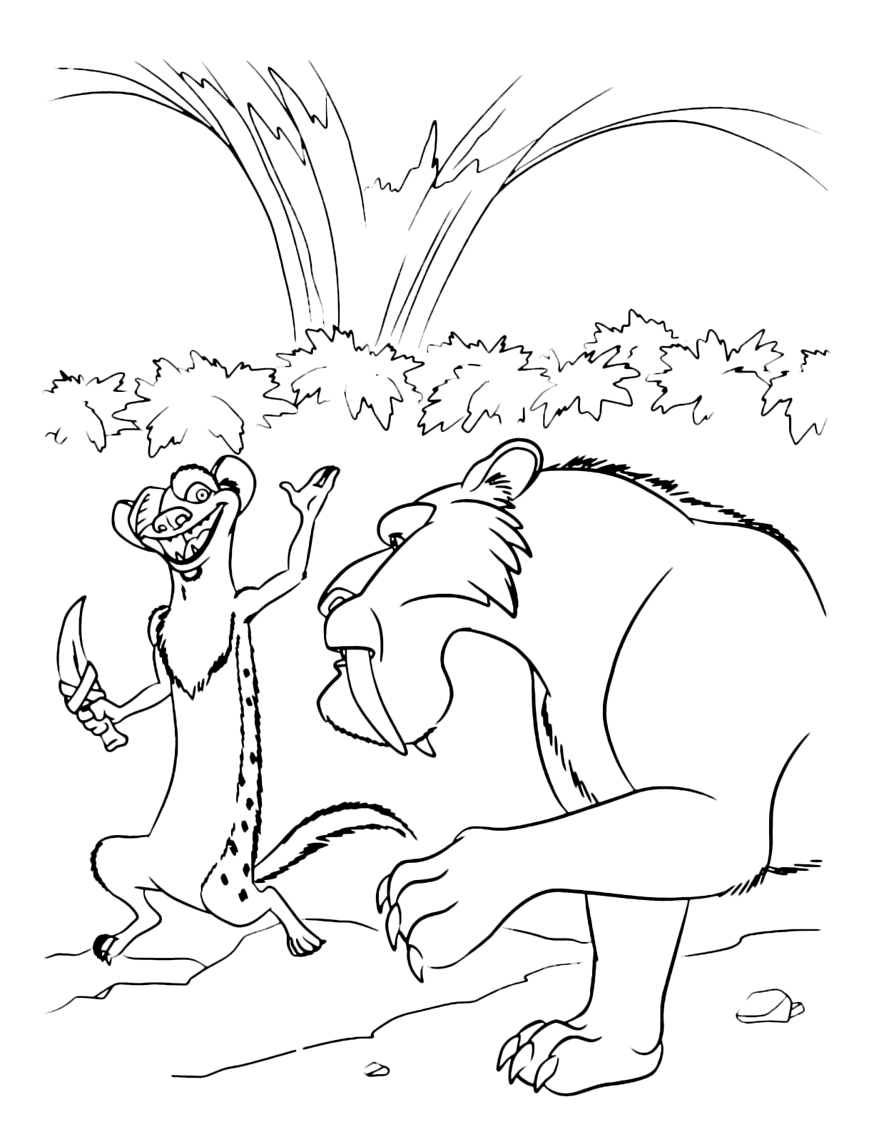 ice age diego coloring pages