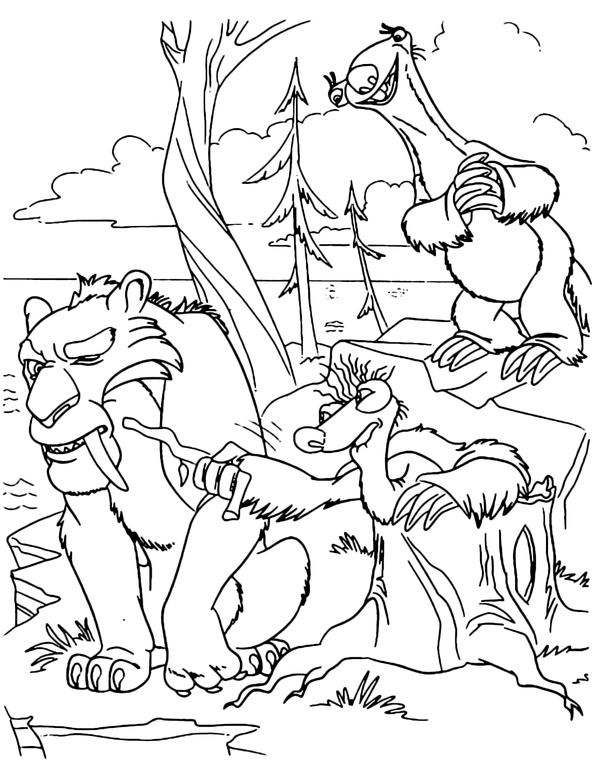 ice age diego coloring pages