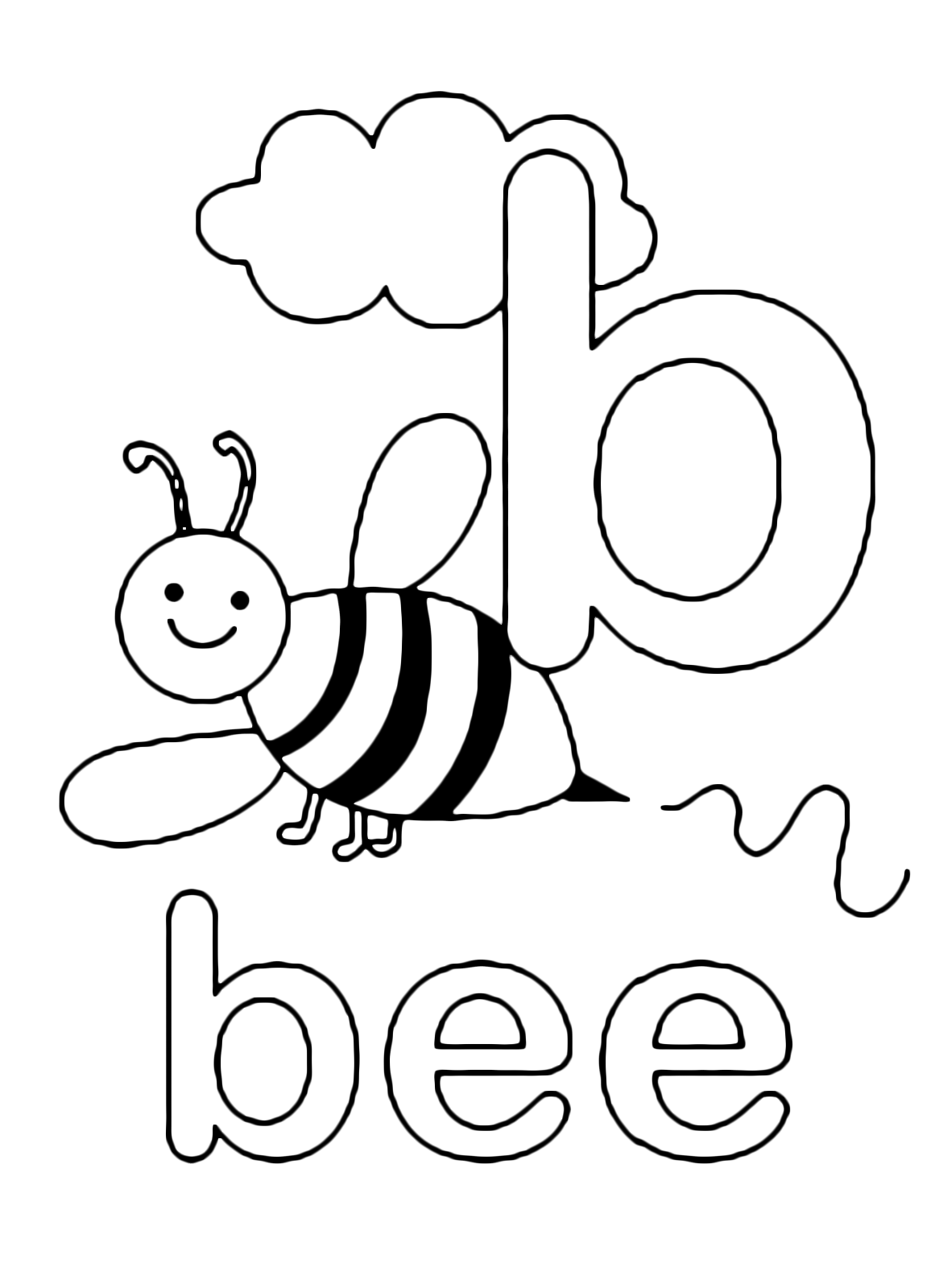 Letters and numbers - b for bee lowercase letter