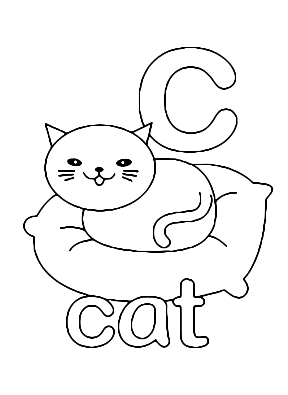 Letters and numbers - c for cat lowercase letter