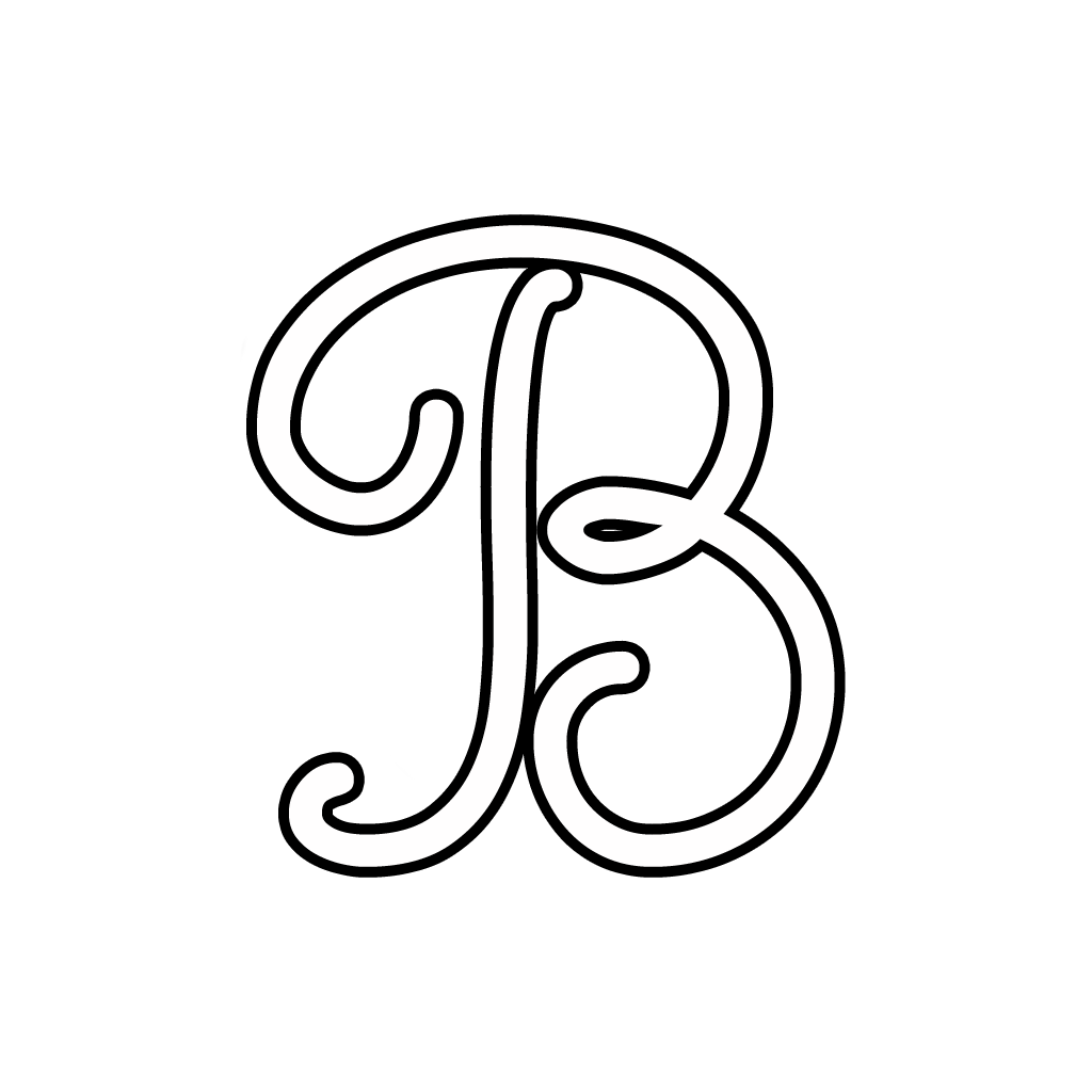 Letters and numbers - Cursive uppercase letter B