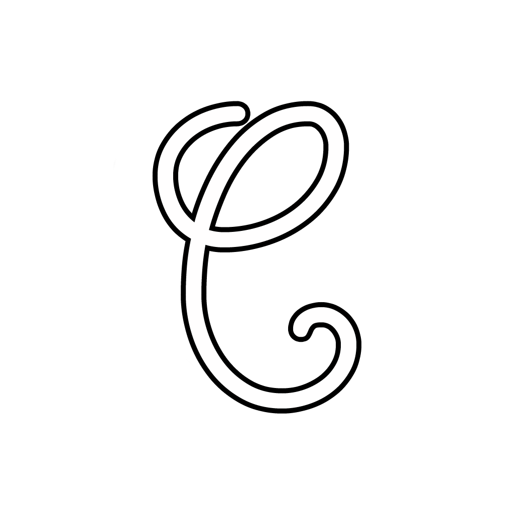 Letters and numbers - Cursive uppercase letter C
