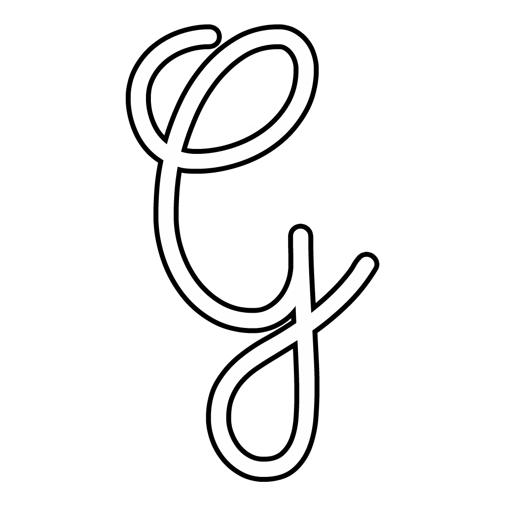 Letters and numbers - Cursive uppercase letter G