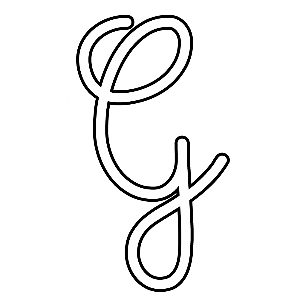 Cursive Letter G Coloring Pages