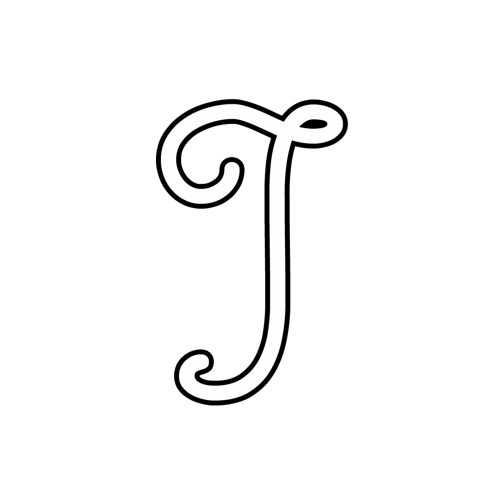 Letters and numbers - Cursive uppercase letter I