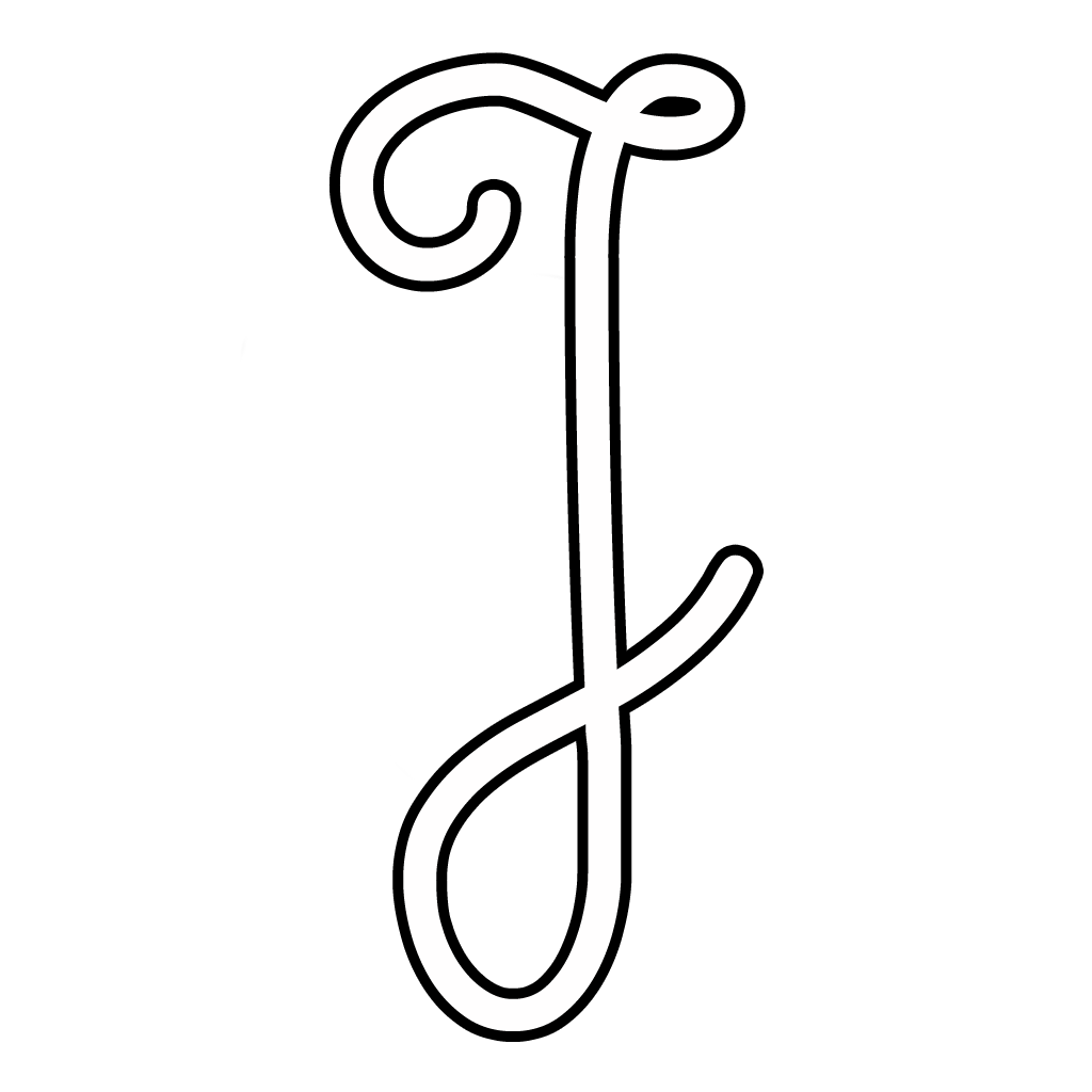 Letters and numbers - Cursive uppercase letter J
