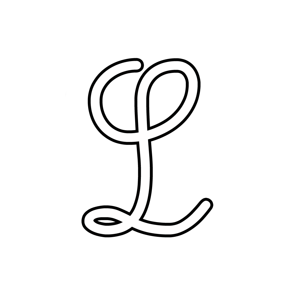 Letters and numbers - Cursive uppercase letter L