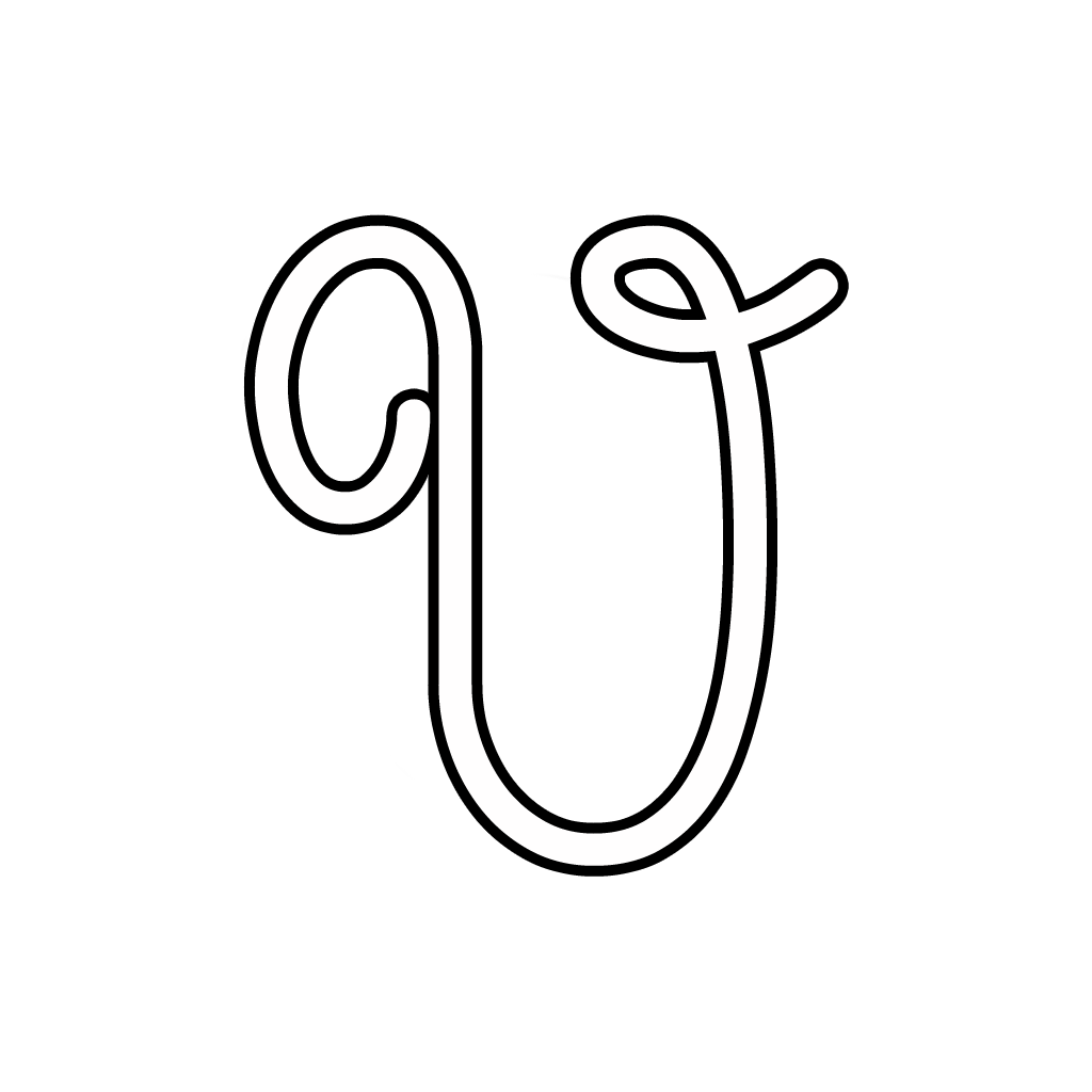 Letters and numbers - Cursive uppercase letter V