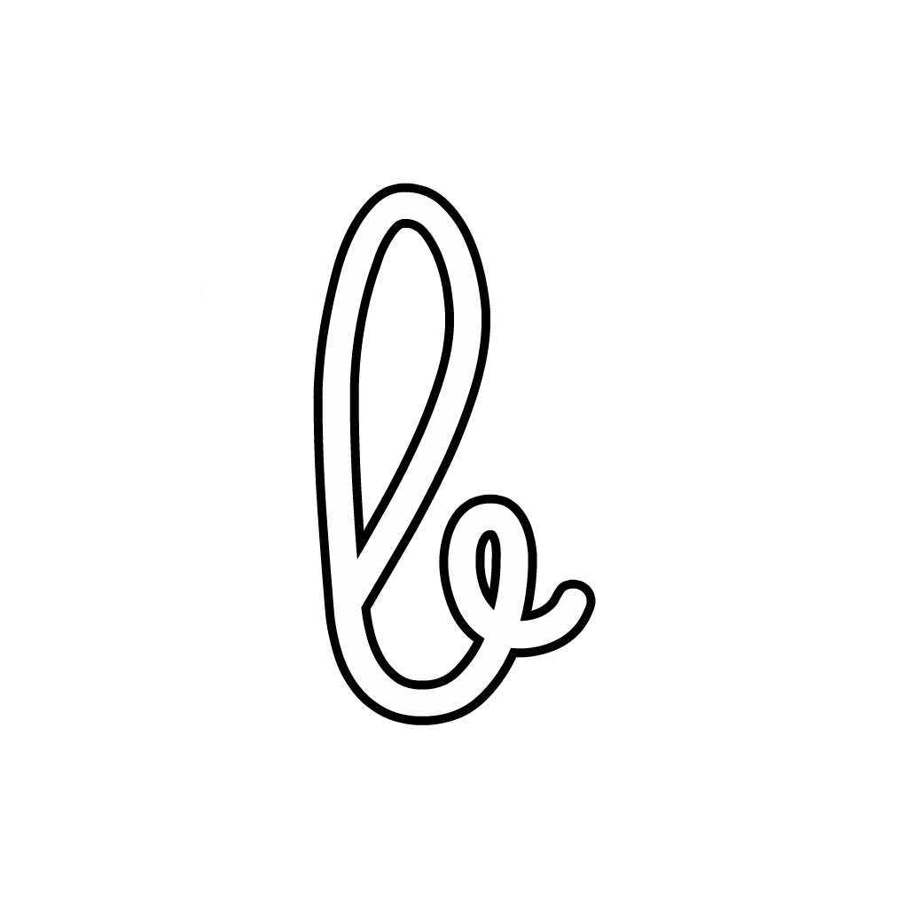 Letters and numbers - Letter b lowercase cursive