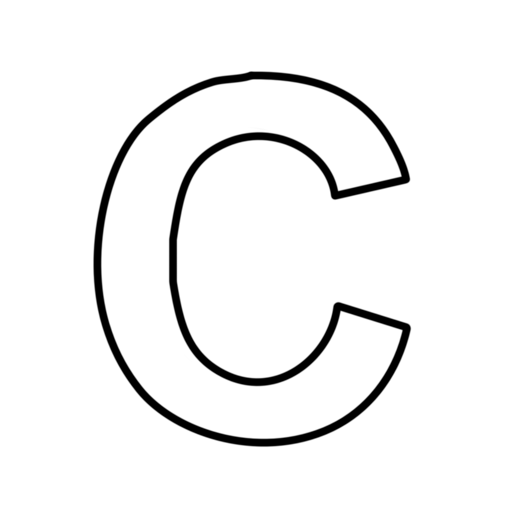 Letters and numbers - Letter C block capitals