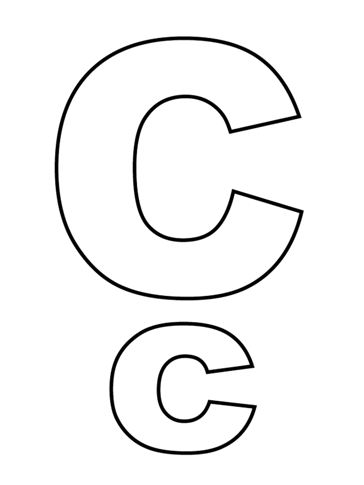 Letters and numbers - Letter C capital letters and lowercase