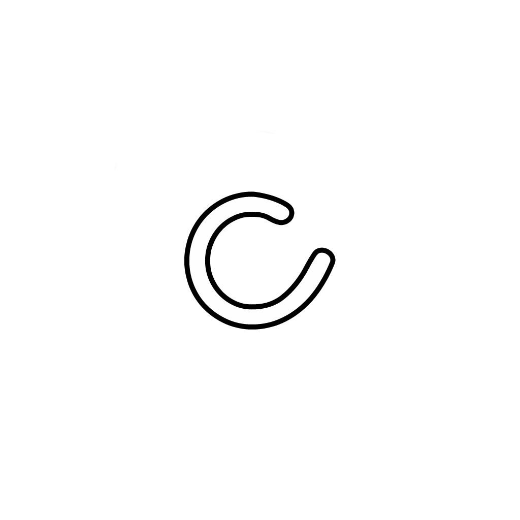 Letters and numbers - Letter c lowercase cursive