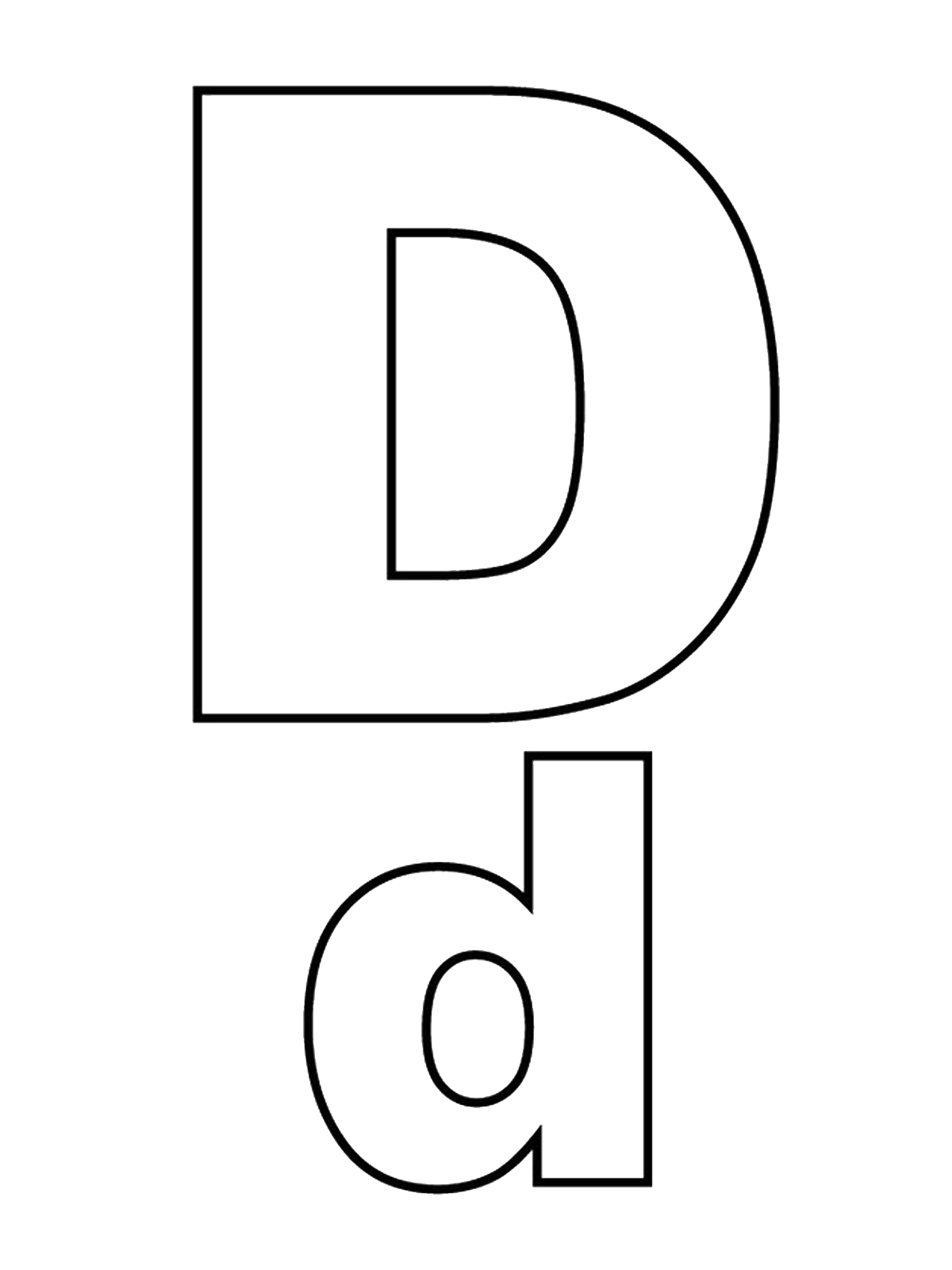 Letters and numbers - Letter D capital letters and lowercase