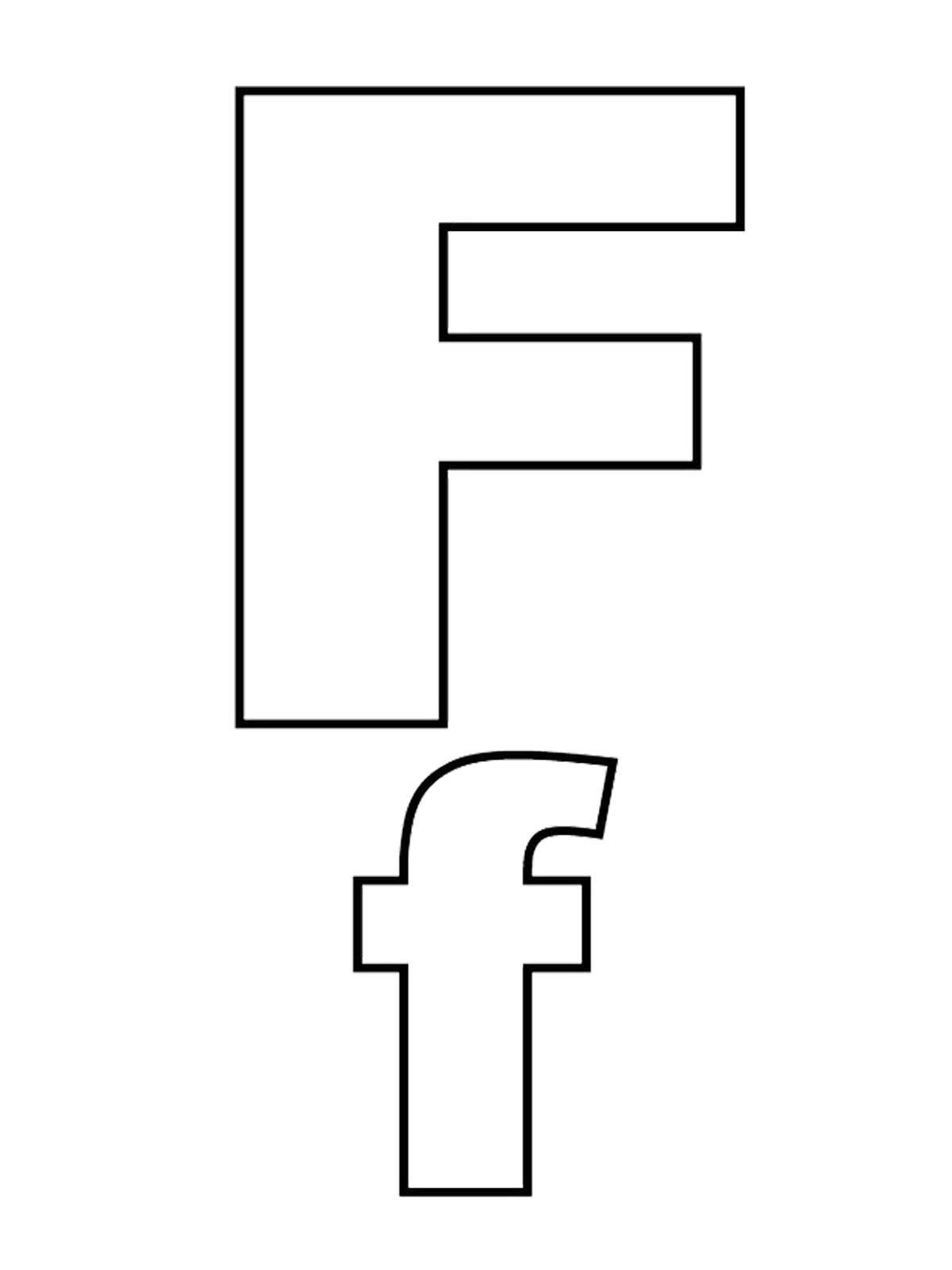 Letters and numbers - Letter F capital letters and lowercase