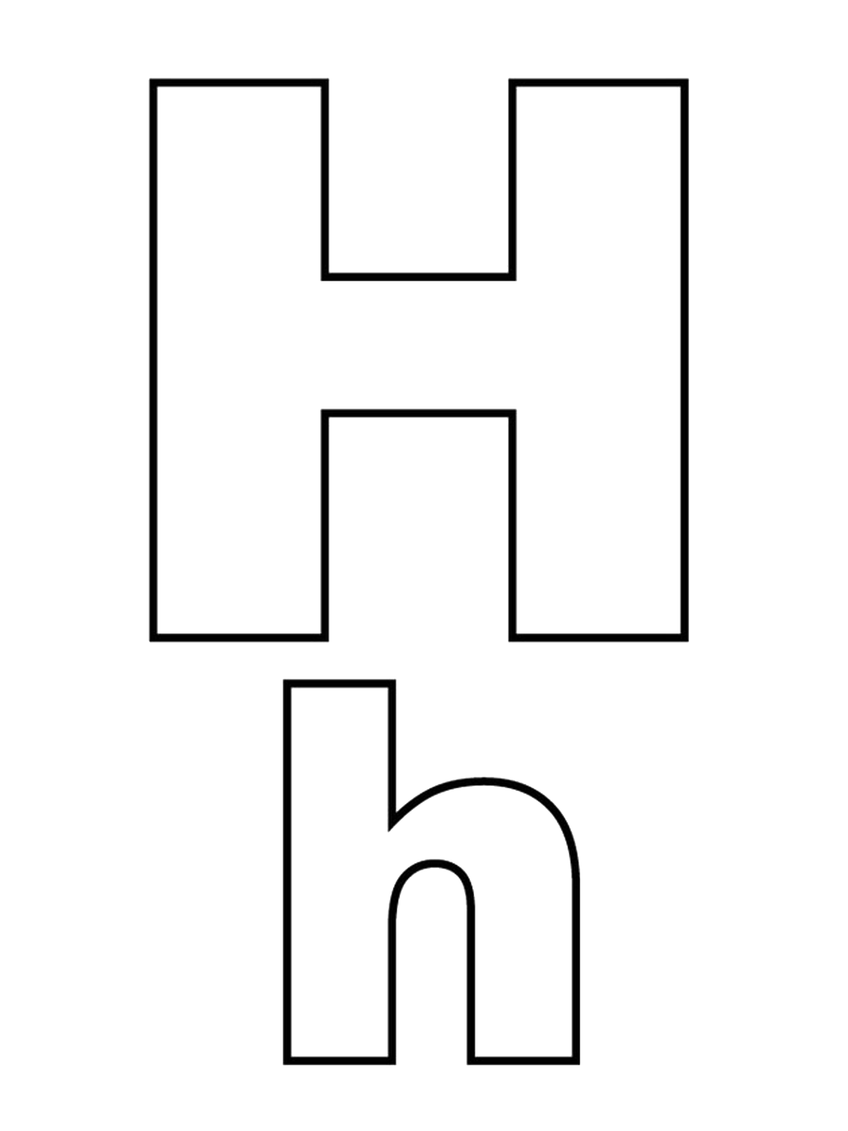 Letters and numbers - Letter H capital letters and lowercase