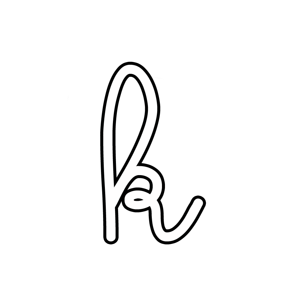 Letters and numbers - Letter k lowercase cursive