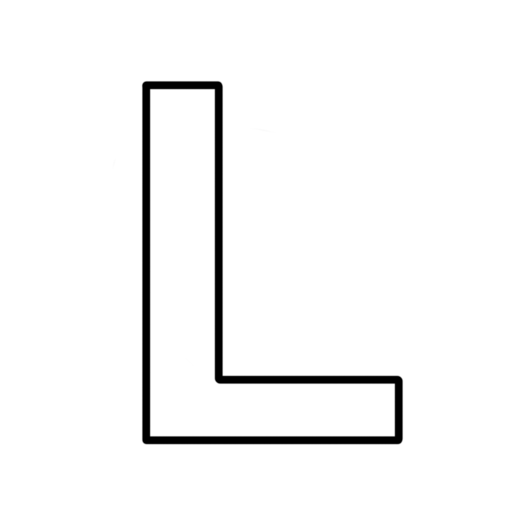 Letters and numbers - Letter L block capitals