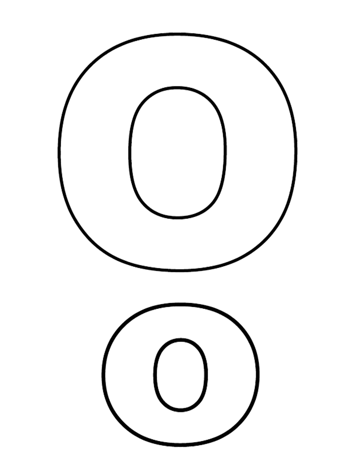 Letters and numbers - Letter O capital letters and lowercase