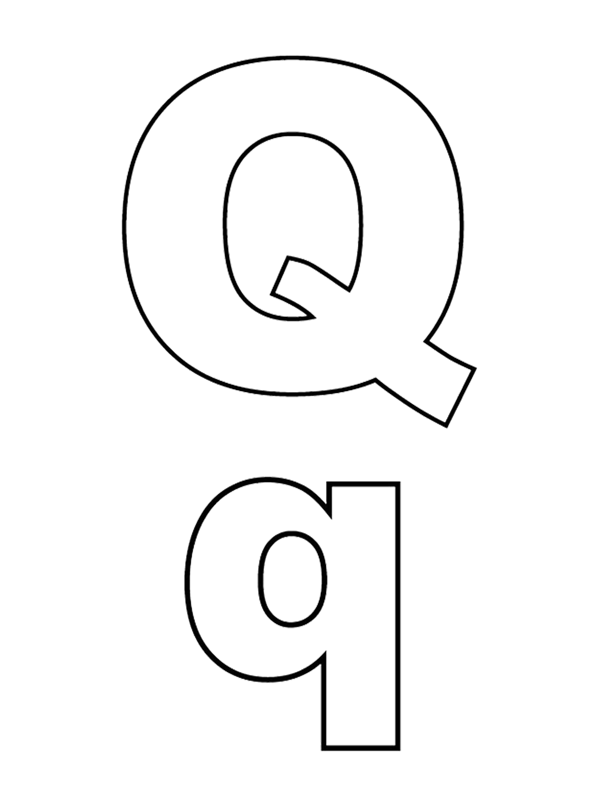 Letters and numbers - Letter Q capital letters and lowercase