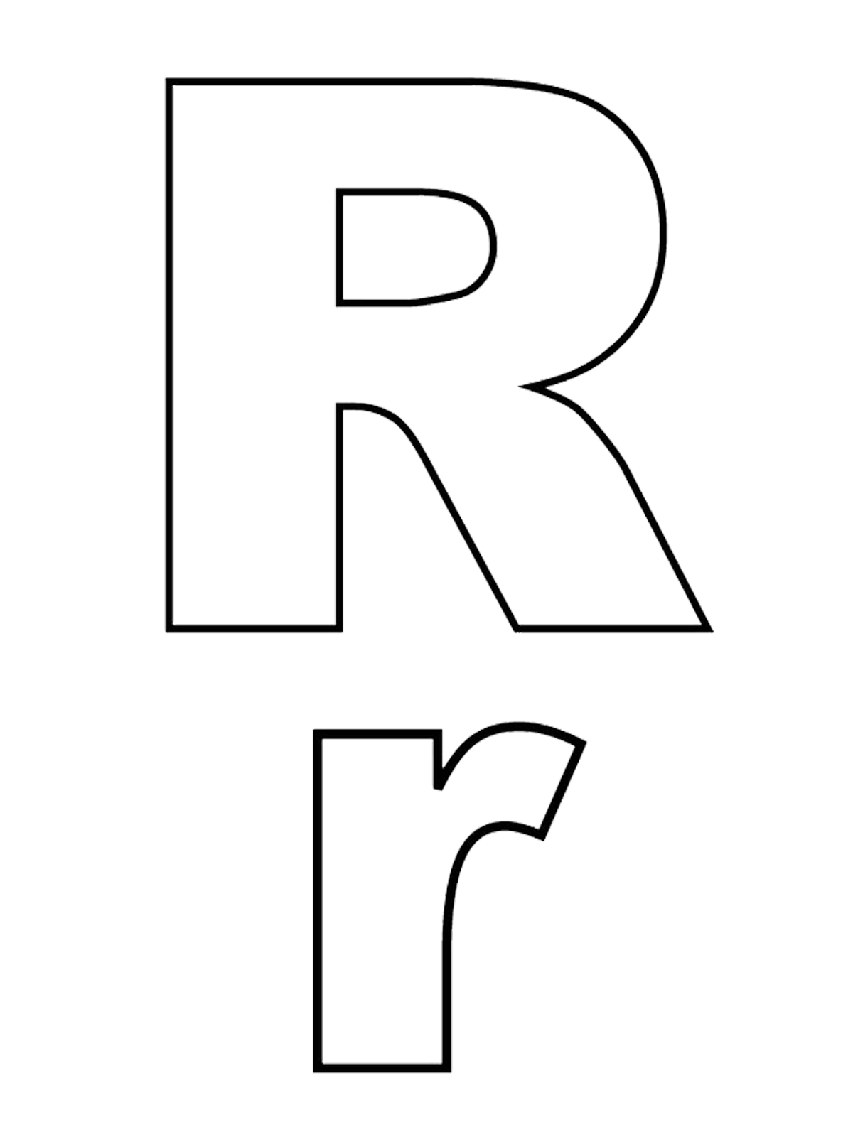 Letters and numbers - Letter R capital letters and lowercase