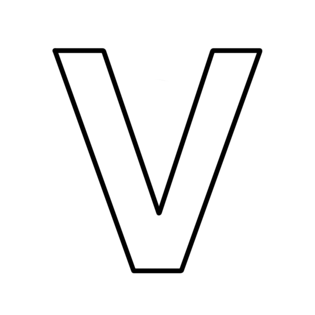 Letters and numbers - Letter V block capitals