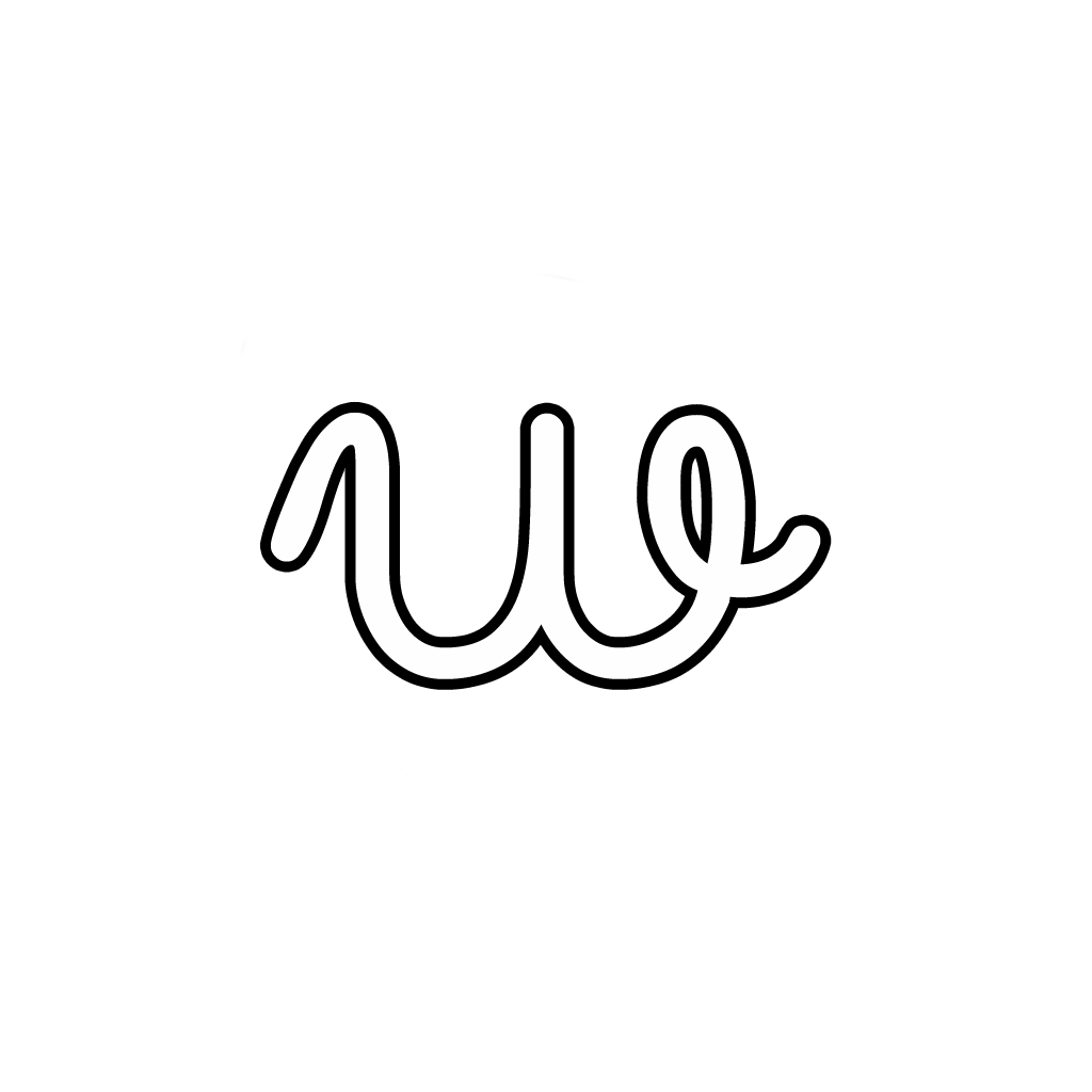 Letters and numbers - Letter w lowercase cursive