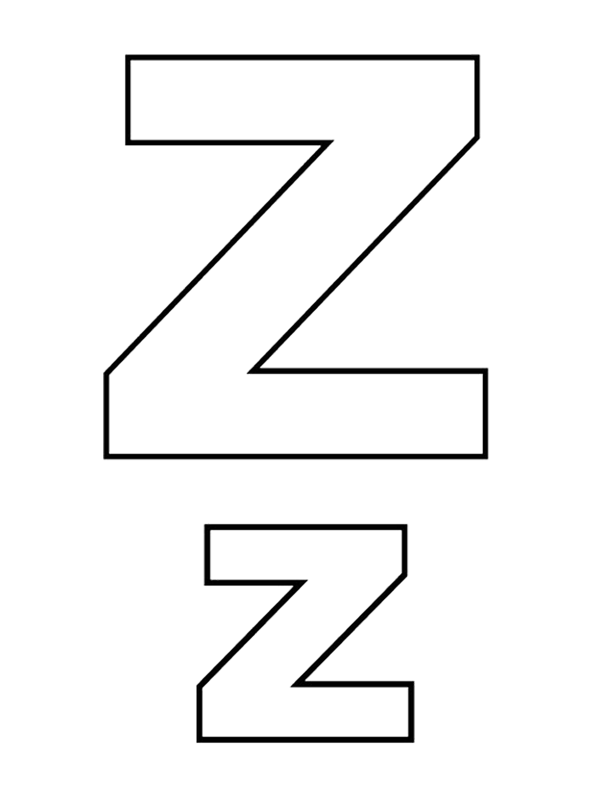 Letters and numbers - Letter Z capital letters and lowercase