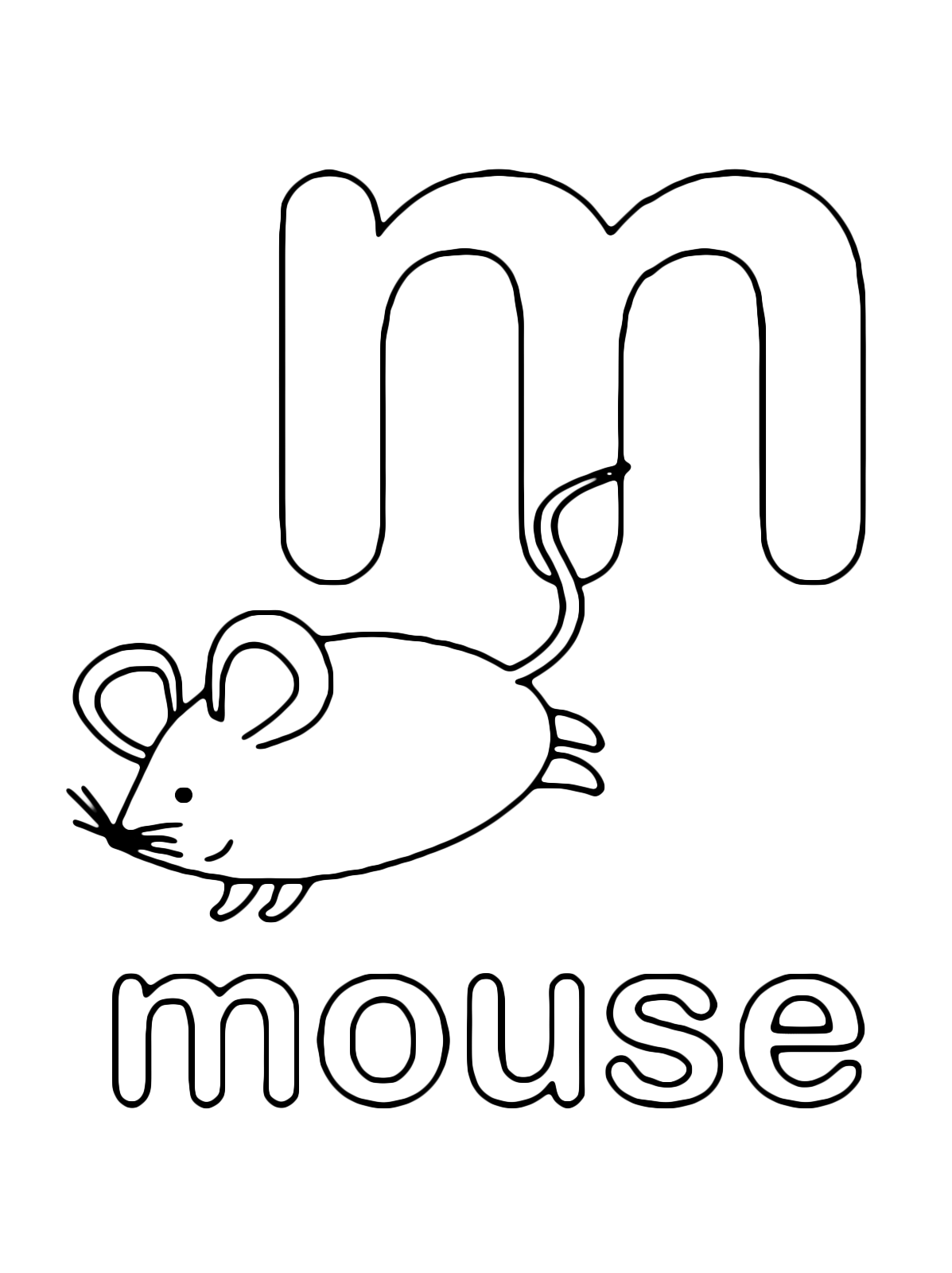 Letters and numbers - m for mouse lowercase letter