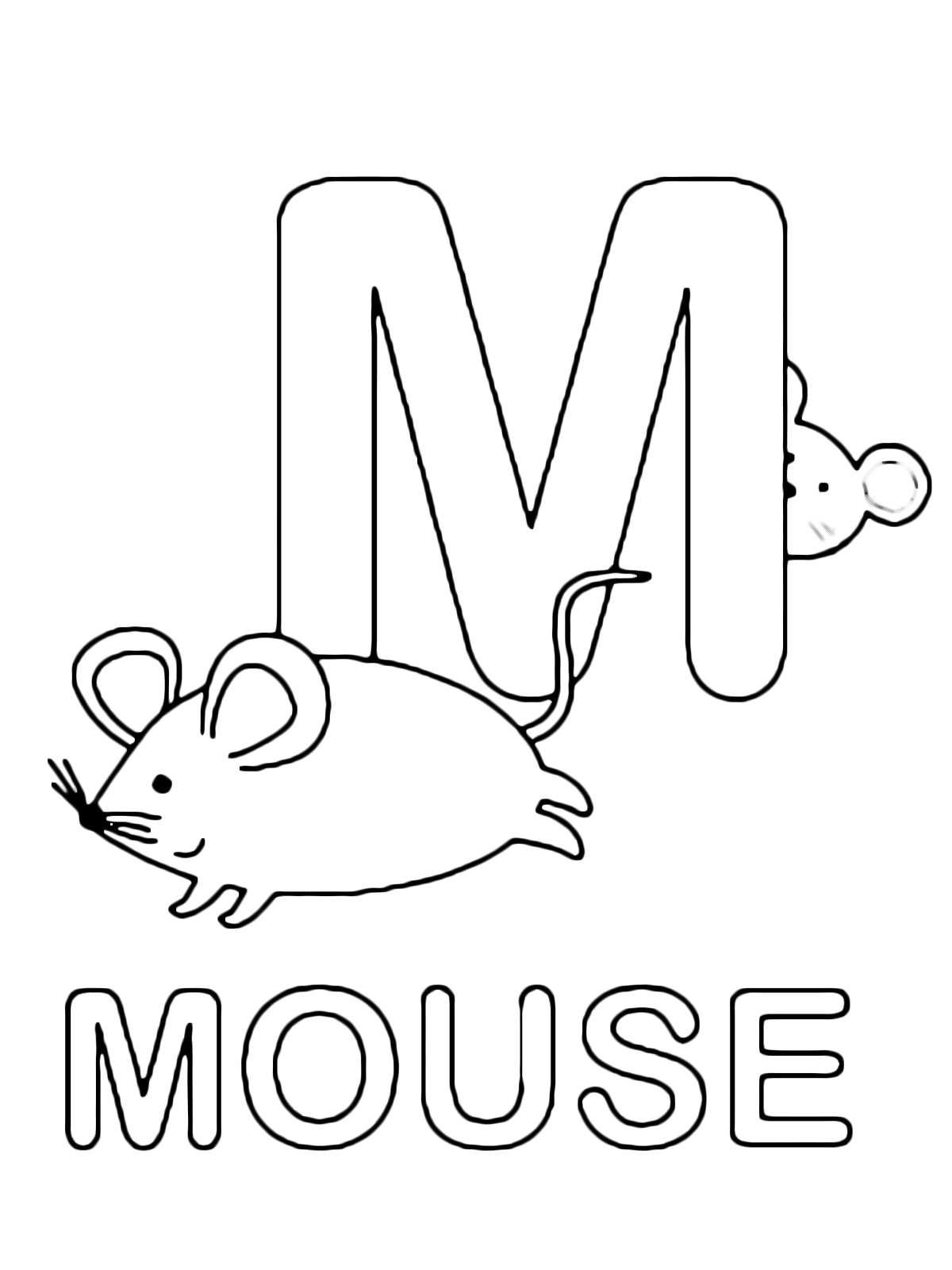 Letters and numbers - M for mouse uppercase letter